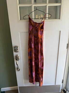 RHODE Orange & Purple Floral Slip Dress